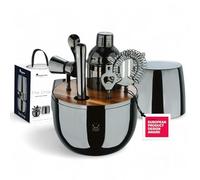 MasterPro THE DROP - Set da cocktail da 6 pezzi - Acciaio inossidabile nero - Design elegante e salvaspazio - Ideale per la mixologia, le riunioni e i regali - Alta resistenza