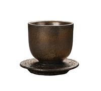 Master's Cup of Ceramic Kung Fu Tea con Grezza Ceramica Ruggine Glaze-Straight Cup con sottobicchieri