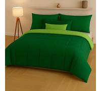 Masters House Biancheria per la Casa Trapunta Piumone Invernale, Matrimoniale Singola Piazza e Mezza, Colore Cipria (Verde Mela-Verde Bandiera, Matrimoniale Max)