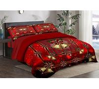 Masters House Trapunta Piumone Invernale Matrimoniale Stampa Digitale HD 4K Natale in Microfibra Anallergica, Imbottitura Calda e Morbida, Design Natalizio Elegante, Made in Italy (Campane)