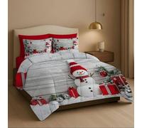 Masters House Trapunta Piumone Invernale Matrimoniale Stampa Digitale HD 4K Natale in Microfibra Anallergica, Imbottitura Calda e Morbida, Design Natalizi Elegante, Made in Italy (Pupazzo Neve 2)