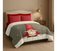 Masters House Trapunta Piumone Invernale Matrimoniale Stampa Digitale HD 4K Natale in Microfibra Anallergica, Imbottitura Calda e Morbida, Design Natalizi Elegante, Made in Italy (Elfo)