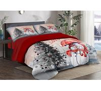 Masters House Trapunta Piumone Invernale Matrimoniale Stampa Digitale HD 4K Natale in Microfibra Anallergica, Imbottitura Calda e Morbida, Design Natalizio Elegante, Made in Italy (Pupazzi di neve)