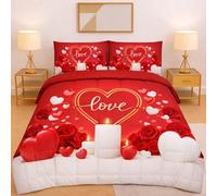 Masters House Trapunta Piumone Invernale Matrimoniale Stampa Digitale HD 4K San Valentino in Microfibra Anallergica, Imbottitura Calda e Morbida, Cuore Amore, Made in Italy (Love)
