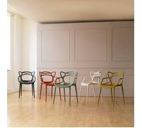 Kartell MASTERS Sedia da Giardino 4 Pezzi Bianco