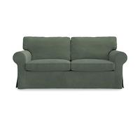 MASTERS OF COVERS Copridivano compatibile con Ikea Ektorp 2 posti, rivestimento di ricambio, realizzato a mano, 100% cotone (verde, Cord)