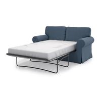 MASTERS OF COVERS Copridivano di ricambio per divano letto Ikea Ektorp a 2 posti, copertura per divano letto Ektorp 2 pezzi, rivestimento per divano letto Ektorp 2 pezzi, 197 x 90 x 88 cm (cotone, blu
