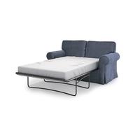 MASTERS OF COVERS Copridivano per divano letto compatibile con IKEA Ektorp 2 posti, rivestimento di ricambio, realizzato a mano, 197 x 90 x 88 cm (velluto premium, blu mezzanotte)