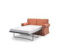 MASTERS OF COVERS Copridivano per divano letto compatibile con IKEA Ektorp 2 posti, rivestimento di ricambio, realizzato a mano, 197 x 90 x 88 cm (ord, arancione polveroso)