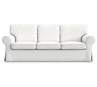 MASTERS OF COVERS copridivano per IKEA 3 posti Ektorp in cotone fatto a mano copridivano per mobili bianco 218x88x88cm