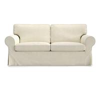 MASTERS OF COVERS Copridivano per IKEA EKTORP 2 Posti - Fodera su Misura, 100% Cotone, Fatto a Mano, Sfoderabile e Lavabile, Crema