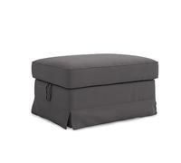 MASTERS OF COVERS Fodera di Ricambio Compatibile con Poggiapiedi IKEA Ektorp, Ektorp Pouf Fodera, Ektorp Poggiapiedi Fodera, Ektorp Sgabello Copri, 82 x 62 x 44 cm (Grigio Scuro, Cotone)