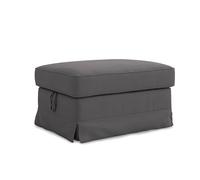 MASTERS OF COVERS Fodera di Ricambio Compatibile con Poggiapiedi IKEA Ektorp, Ektorp Pouf Fodera, Ektorp Poggiapiedi Fodera, Ektorp Sgabello Copri, 82 x 62 x 44 cm (Grigio Scuro, Cotone)