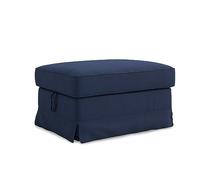 MASTERS OF COVERS Fodera di Ricambio Compatibile con Poggiapiedi IKEA Ektorp - Pouf, Sgabello Copri, 82 x 62 x 44 cm (Blu, Cotone)