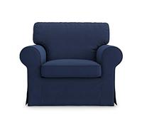 MASTERS OF COVERS Fodera di Ricambio per Poltrona IKEA Ektorp, Ektorp Fodera Poltrona, Copripoltrona Ektorp, Copertura per Poltrona Ektorp, 104 x 88 x 88 cm (Cotone, Blu)