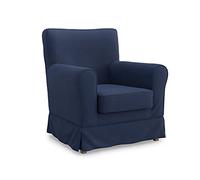 MASTERS OF COVERS Fodera di Ricambio per Poltrona IKEA Ektorp Jennylund, Copripoltrona, 78 cm x 85 cm x 84 cm (Blu, Cotone)