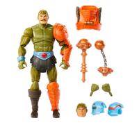 Masters of the Universe - Man-At-Arms New Eternia, action figure deluxe da collezione con 30 punti d'articolazione, testa, mani e mazza intercambiabili, giocattolo per bambini, 6+ anni, HYC48