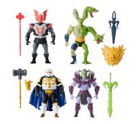 Masters of the Universe Origins Battle - Set di personaggi d'azione Eternia, 4 personaggi, 14 cm, con accessori