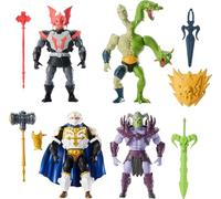 Masters of the Universe Origins Battle - Set di personaggi d'azione Eternia, 4 personaggi, 14 cm, con accessori