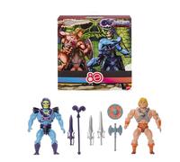 Masters of the Universe Origins - He-Man e Skeletor, confezione retrò da 2 per 80° anniversario Mattel, personaggi ruota e colpisci e accessori inclusi, giocattolo per bambini, 6+ anni, JFX04