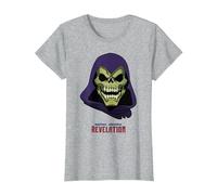 Masters of The Universe: Revelation Skeletor Ufficiale Maglietta, Donna, Grigio Melange, L