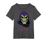 Masters of The Universe: Revelation Skeletor Ufficiale Maglietta, Donna Plus-Size, Grigio Scuro, 2X