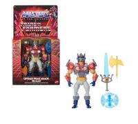Masters of Universe Origins x Transformers - He-Man con armatura di Optimus Prime, action figure MOTU snodata da collezione con accessori e mini-fumetto inclusi, 6+ anni, JGT18