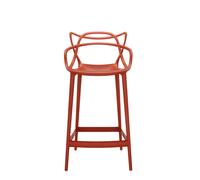 Kartell Masters Stool Sgabello, Tecnopolimero termoplastico Riciclato con Carica Minerale e Trattamento Soft-Touch, Arancione(Ruggine), H. 65, Opaco