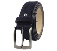 Masters & Stylists Cintura Uomo in Cuoio di Camoscio Blu, Cinta in Vera Pelle Artigianale Made in Italy, Modello Lugo, Regalo Uomo, Larghezza 3.5cm, Lunghezza 110cm