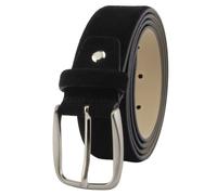 Masters & Stylists Cintura Uomo in Cuoio di Camoscio Nero, Cinta in Vera Pelle Artigianale Made in Italy, Modello Rimini, Regalo Uomo, Larghezza 3.5cm, Lunghezza 120cm