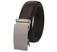 Masters & Stylists Cintura Uomo Marrone, Cintura in Pelle con Fibbia Automatica Senza Buchi, Cinta Elegante e Resistente, Regalo Uomo, Larghezza 3.5cm, Lunghezza 120cm