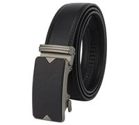 Masters & Stylists Cintura Uomo Nera, Cintura in Pelle con Fibbia Automatica Senza Buchi, Cinta Elegante e Resistente, Regalo Uomo, Larghezza 3.5cm, Lunghezza 110cm