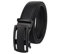 Masters & Stylists Cintura Uomo Nera, Cintura in Pelle con Fibbia Automatica Senza Buchi, Cinta Elegante e Resistente, Regalo Uomo, Larghezza 3.5cm, Lunghezza 120cm