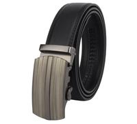 Masters & Stylists Cintura Uomo Nera, Cintura in Pelle con Fibbia Automatica Senza Buchi, Cinta Elegante e Resistente, Regalo Uomo, Larghezza 3.5cm, Lunghezza 110cm