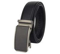Masters & Stylists Cintura Uomo Nera, Cintura in Pelle con Fibbia Automatica Senza Buchi, Cinta Elegante e Resistente, Regalo Uomo, Larghezza 3.5cm, Lunghezza 120cm
