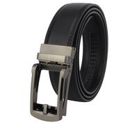 Masters & Stylists Cintura Uomo Nera, Cintura in Pelle con Fibbia Automatica Senza Buchi, Cinta Elegante e Resistente, Regalo Uomo, Larghezza 3.5cm, Lunghezza 110cm