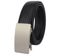 Masters & Stylists Cintura Uomo Nera, Cintura in Pelle con Fibbia Automatica Senza Buchi, Cinta Elegante e Resistente, Regalo Uomo, Larghezza 3.5cm, Lunghezza 110cm