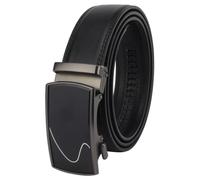 Masters & Stylists Cintura Uomo Nera, Cintura in Pelle con Fibbia Automatica Senza Buchi, Cinta Elegante e Resistente, Regalo Uomo, Larghezza 3.5cm, Lunghezza 110cm
