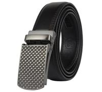 Masters & Stylists Cintura Uomo Nera, Cintura in Pelle con Fibbia Automatica Senza Buchi, Cinta Elegante e Resistente, Regalo Uomo, Larghezza 3.1cm, Lunghezza 110cm
