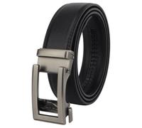 Masters & Stylists Cintura Uomo Nera, Cintura in Pelle con Fibbia Automatica Senza Buchi, Cinta Elegante e Resistente, Regalo Uomo, Larghezza 3.5cm, Lunghezza 120cm