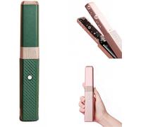 Masterscape - Piastra per capelli portatile, mini spazzola lisciante portatile senza fili, con ricaricabile tramite USB, mini ferro arricciacapelli a doppio scopo (verde)