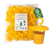 Mastertec Master Trap, 50 Pezzi, Trappola Mosche, Calabroni, Vespe, Cimici Asiatiche, Drosophila Suzukii e Popilia Japonica, Trappole Cromotropiche Gialle Ecologiche, Cattura Insetti Made in Italy