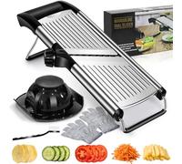MASTERTOP Mandolina regolabile in acciaio inossidabile con lama affilata integrata, tagliaverdure multifunzionale, affettatrice manuale da cucina per frutta e alimenti