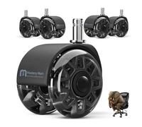 Mastery Mart Set di 5 ruote per sedie da ufficio, 11 mm, altezza 70 mm, ruote per pavimenti duri, ruote da ufficio, parquet, adatte per il 98% di tutte le ruote, non per 1KEA, colore nero