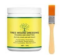 Mastice per Innesti,Mastice Cicatrizzante per Potature,Cicatrizzante per Piante,Adatto per Alberi da Frutto,Arbusti,Bonsai,Accelera Guarigione Ferite,Forma Pellicola Protettiva,100g,con Pennello