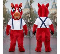 Masticot Mascot Cavallino di Peluche Rosso Mascotte Cartoon