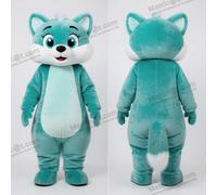Masticot Mascot Costume da Ermellino in Velluto Turchese