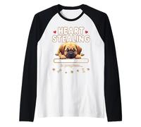 Mastino a forma di cuore, idea regalo divertente per cuccioli Maglia con Maniche Raglan