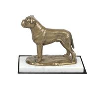 Mastino - Figura Con Uno Cane Su Bianco Marmo Art Dog