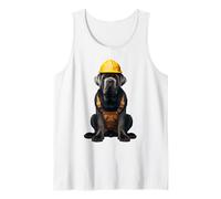 Mastino Napoletano Cane Giallo Hard Hat Operaio edile Canotta